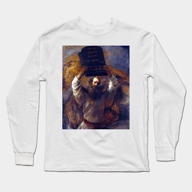 Rembrandt Moses with the Ten Commandments Long Sleeve T-Shirt by pdpress